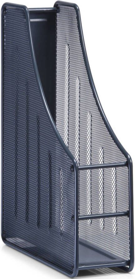 Zeller 1x Antraciet grijze lectuurbakken tijdschriftenbakken van draadmetaal mesh 9 x 35 cm tijdschriftenrek