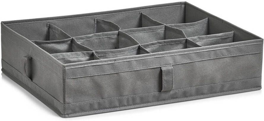 Zeller Kleding kast organizer 12 vakken grijs 44 x 34 x 11 cm polyester Opbergmanden