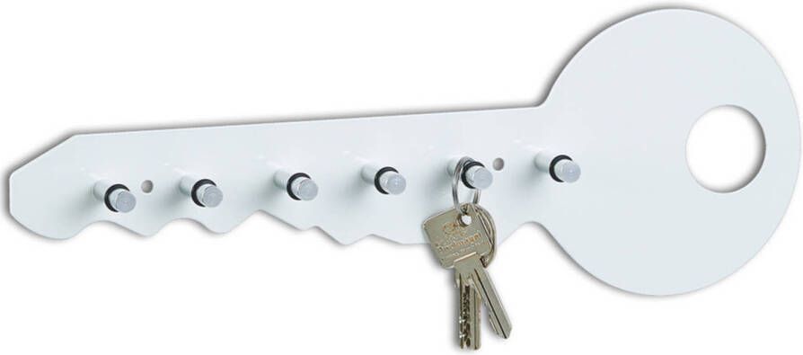 Zeller Sleutelrek wit voor 6 sleutels 35 cm Huisbenodigdheden Sleutels ophangen Sleutelrekjes Decoratief sleutelrek Sleutelkastjes