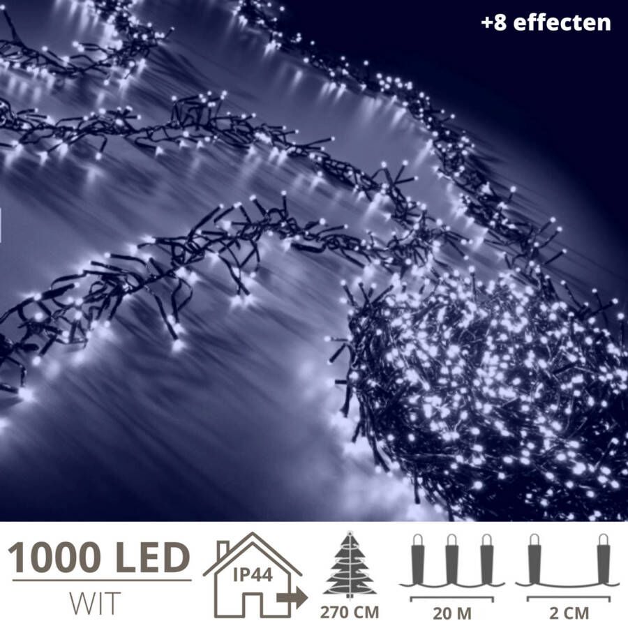 Zenzee Kerstverlichting Kerstboomverlichting Clusterverlichting Kerstversiering Kerst 1000 LED&apos;s 20 meter Wit