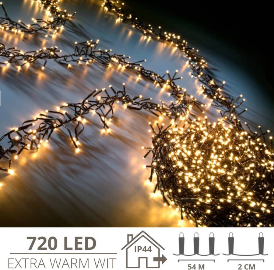 Zenzee Kerstverlichting Kerstboomverlichting Kerstversiering Kerst 720 LED&apos;s 54 meter Extra warm wit