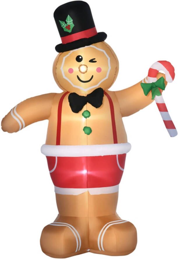 Zenzee Opblaasbare Gingerbread Man met LED-lamp Kerst decoratie Kerstversiering Kerst Kerstverlichting buiten Kers...
