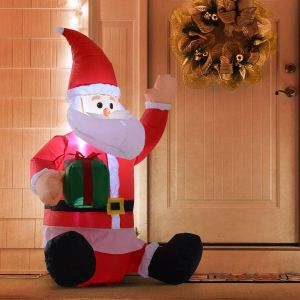 Zenzee Opblaasbare Kerstman Met Cadeau En Verlichting â€“ 120 Cm Led