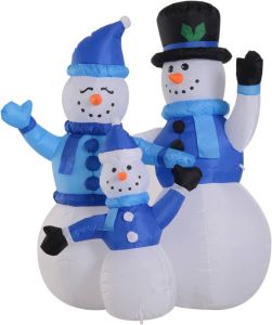 Zenzee Opblaasbare sneeuwman Sneeuwpop Familie Kerstversiering Kerst Kerstverlichting buiten Kerstve...