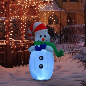 Zenzee Opblaasbare Sneeuwman Sneeuwpop Kerstversiering Kerst Kerstverlichting Buiten Kerstverlichting...