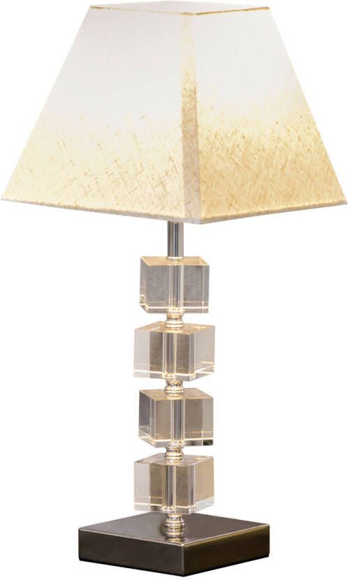 NiceGoodz Tafellamp Lampen Tafellamp woonkamer slaapkamer Stoffen lampenkap Modern Kristallen