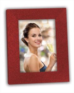 Zep Houten fotolijstje rood met glitters 15 x 20 cm geschikt voor een foto van 10 x 15 cm Fotolijsten
