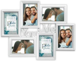 ZEP Multi fotolijst You & Me wit met 6 lijstjes geschikt voor een foto van 10 x 15 cm Fotolijsten
