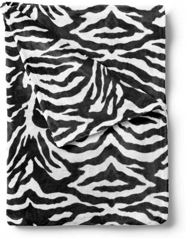 Zo Home Flanel Fleece Plaid Zebra black 140x200cm