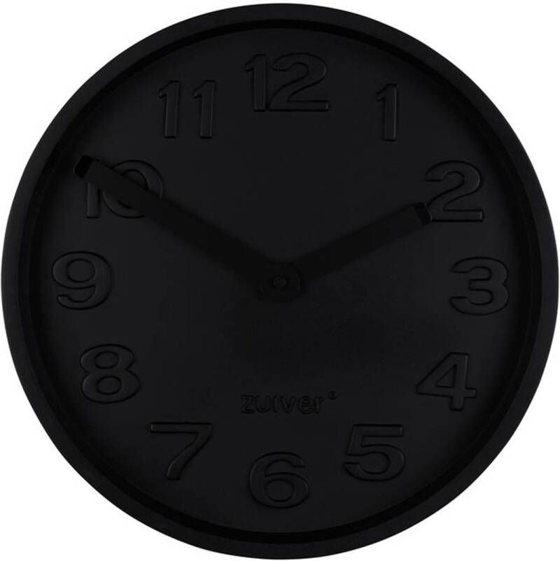 Zuiver clock concrete time all black