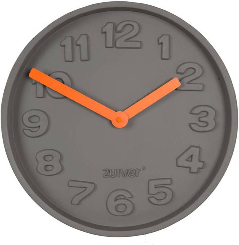 Zuiver Clock Concrete Time Orange oranje