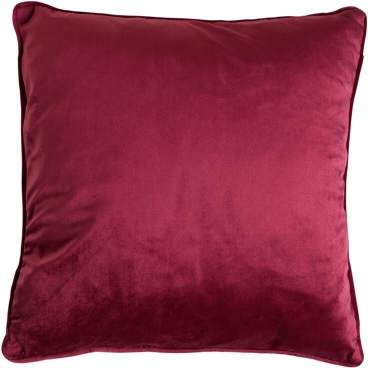 Dutch Decor FINN Sierkussen 45x45 cm velvet effen kleur Merlot rood