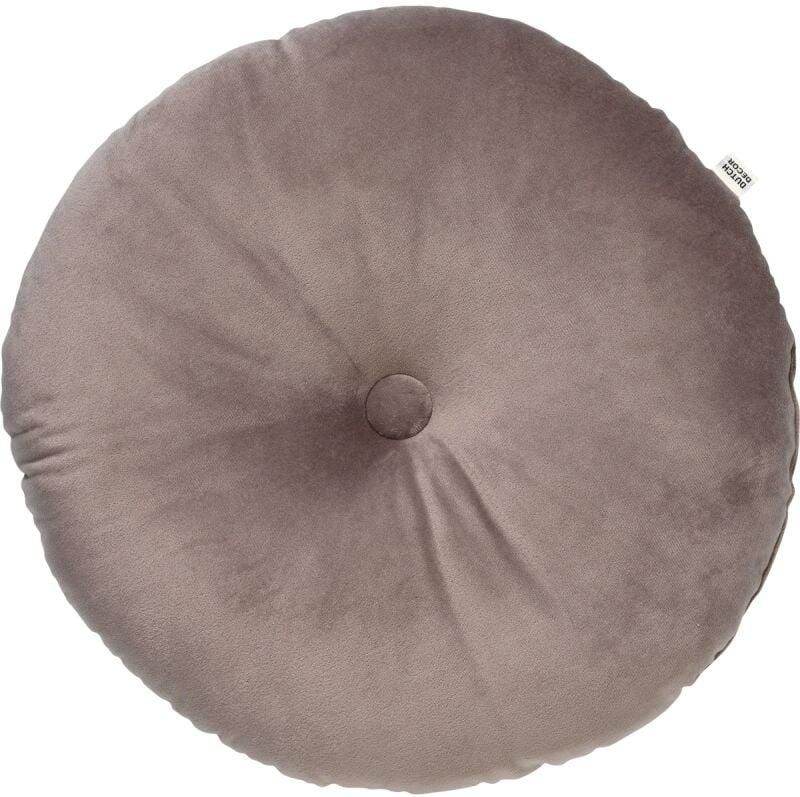 Dutch Decor OLLY Sierkussen rond velvet 40 cm Driftwood taupe