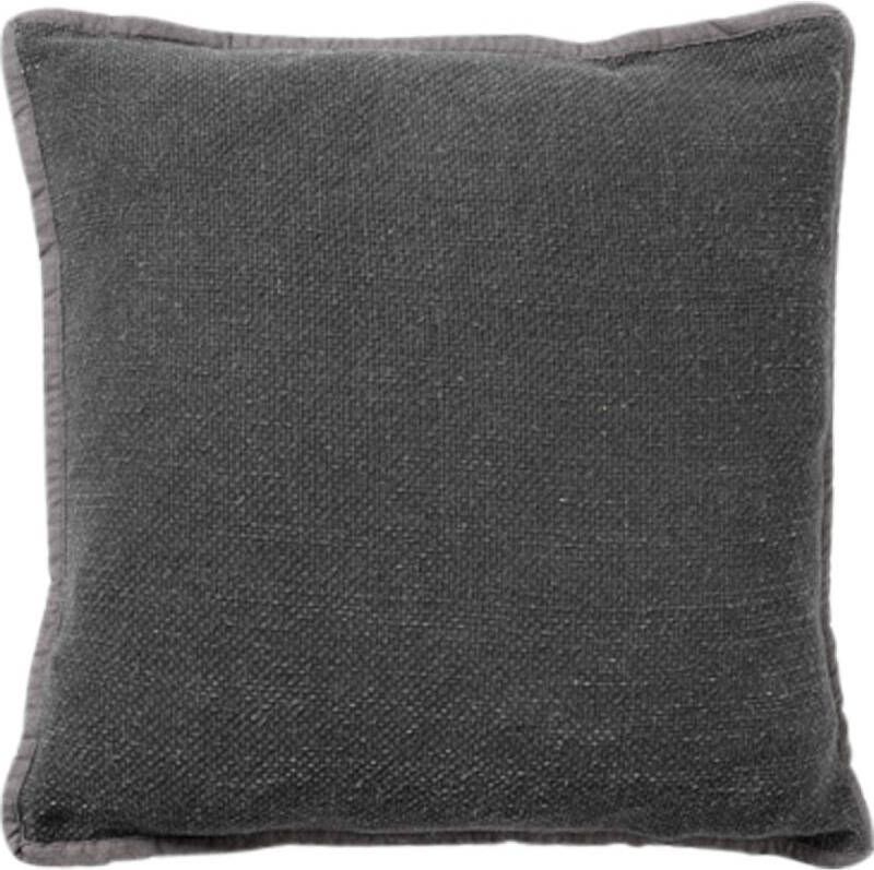 Dutch Decor BOWIE Sierkussen 45x45 cm van gewassen katoen Charcoal Gray antraciet