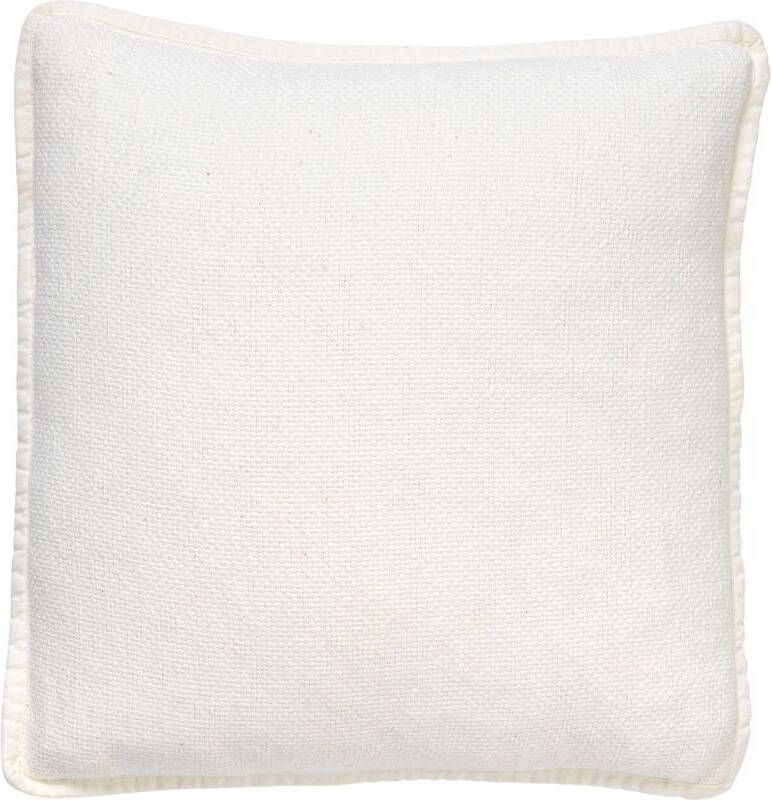 Dutch Decor BOWIE Sierkussen 45x45 cm van gewassen katoen Snow White wit