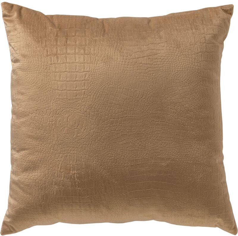 Dutch Decor CROCO Sierkussen 40x40 cm subtiele kroko print Tobacco Brown bruin