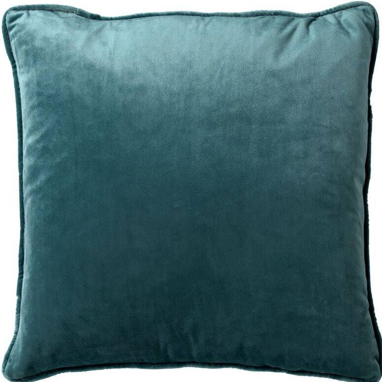 Dutch Decor FINN Sierkussen 60x60 cm velvet effen kleur Sagebrush Green groen