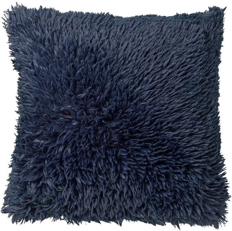 Dutch Decor FLUFFY Sierkussen 45x45 cm superzacht effen kleur Insignia Blue donkerblauw