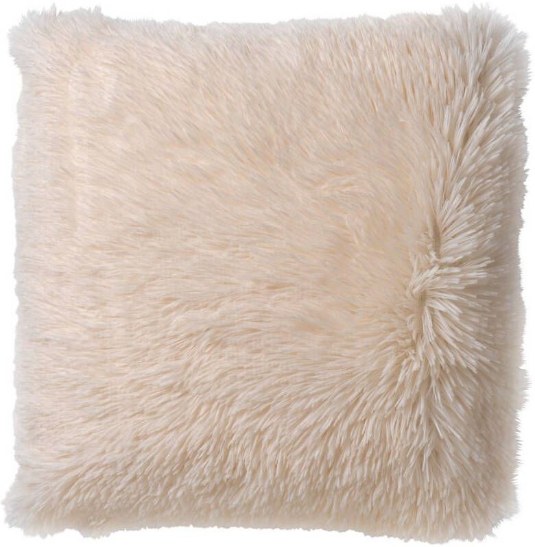 Dutch Decor FLUFFY Sierkussen 45x45 cm superzacht effen kleur Snow White wit