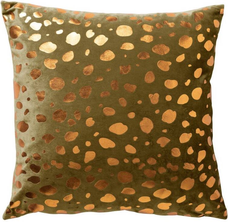 Dutch Decor TINO Sierkussen velvet 45x45 cm Military Olive groen
