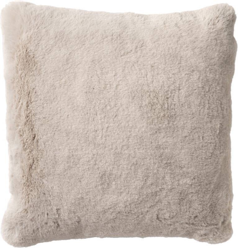 Dutch Decor ZAYA Sierkussen 60x60 cm bontlook effen kleur Pumice Stone beige