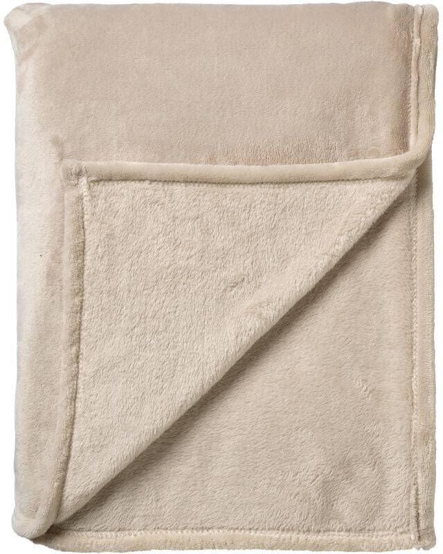 Dutch Decor CHARLIE Plaid flannel fleece XL 200x220 cm Pumice Stone beige