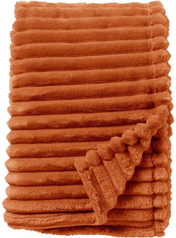 Dutch Decor RICKY Plaid 150x200 cm superzacht warm en donzig Potters Clay oranje terra