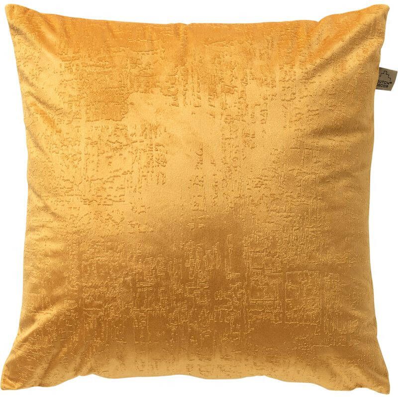 Dutch Decor ELON Sierkussen 45x45 cm subtiele structuur in effen kleur Chai tea geel