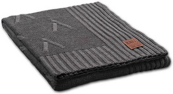 Knit Factory Aran plaid antraciet
