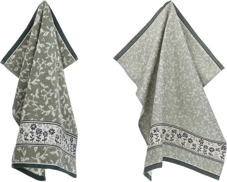 Bunzlau Castle Thee- en keukendoek Daydream Dark Green - Foto 1