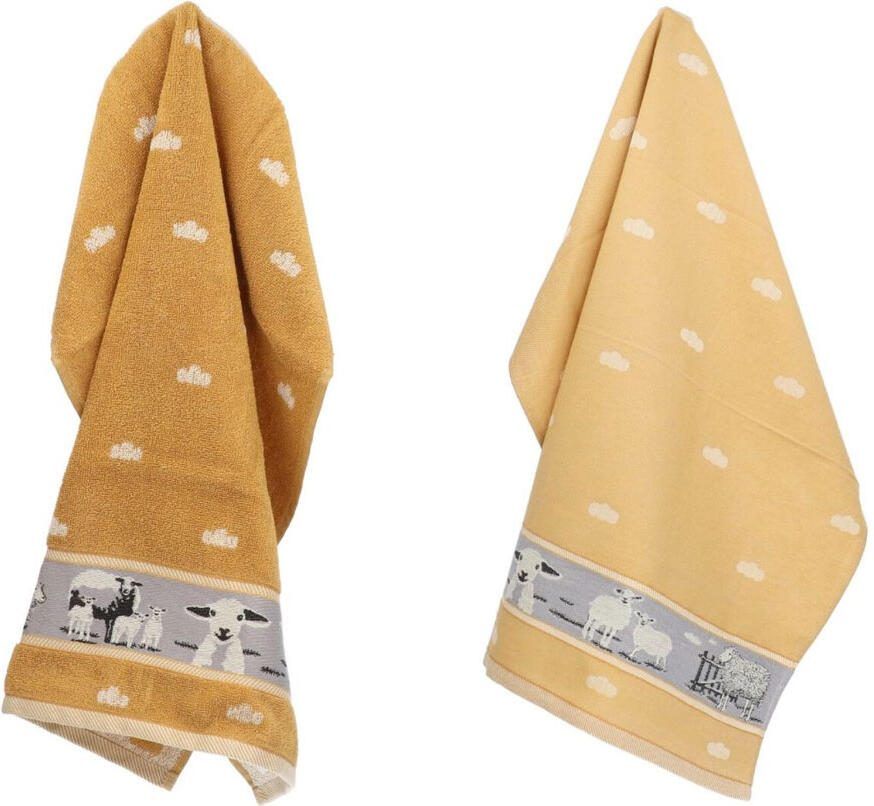 Bunzlau Castle Thee- en keukendoek schaap Yellow