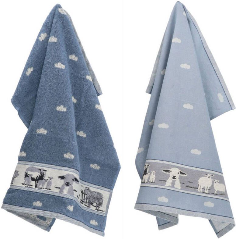 Bunzlau Castle Thee- en keukendoek schaap Blue