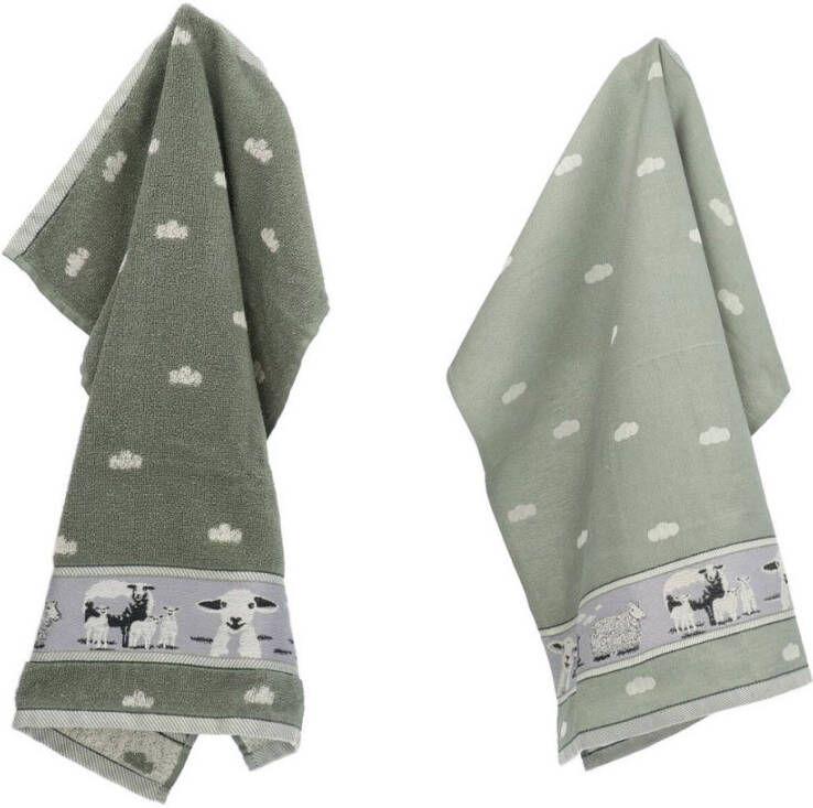 Bunzlau Castle Thee- en keukendoek schaap Green