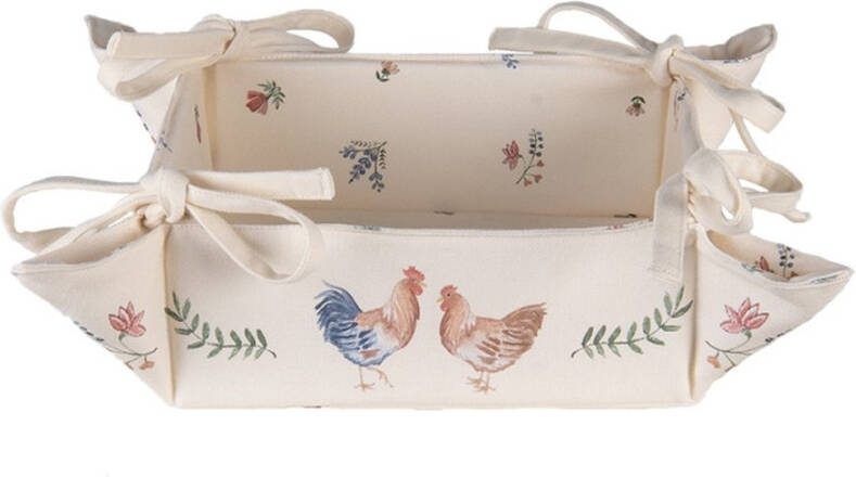 Clayre&Eef Broodmand beige blauw kip en haan
