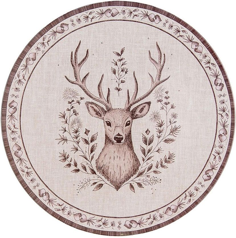 Clayre&Eef Onderbord Beige Bruin Hert