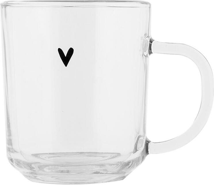 Clayre&Eef Theeglas Transparant hartje