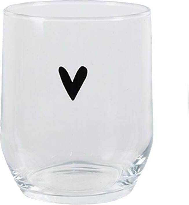 Clayre&Eef Waterglas Transparant hartje