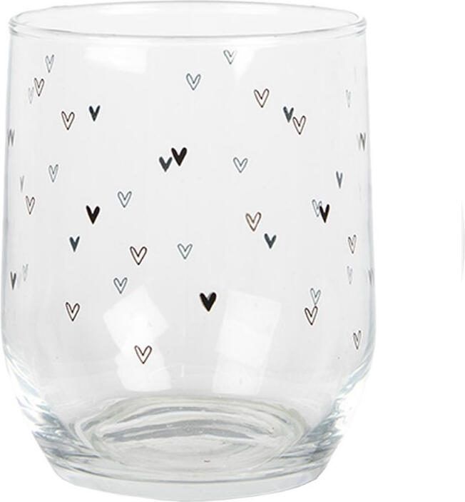 Clayre&Eef Waterglas Transparant overal hartjes - Foto 1