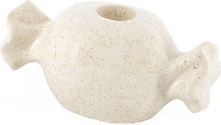 Homebound Kaarsenstandaard Aardewerk snoepje beige