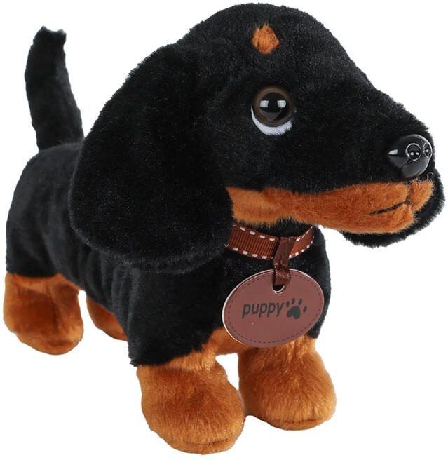 Knuffel teckel zwart 24cm