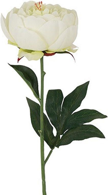 Kunstbloem Paeonia Carolo wit