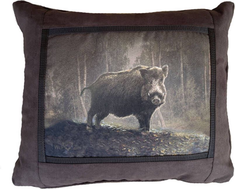 Nature Galerie Kussen wild suede look zwijn kijkend