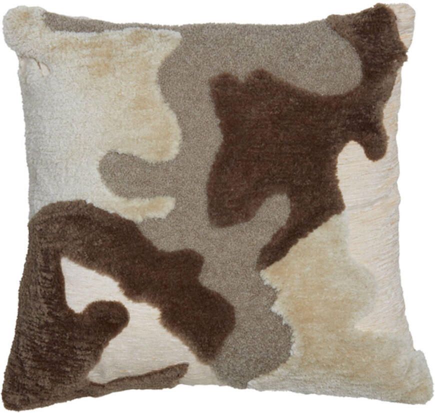 Light & Living Kussen Cetuno creme donkerbruin 45x45