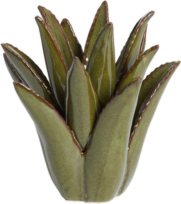 Light & Living Theelicht Cactus keramiek donker groen M
