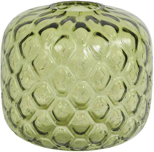 Light & Living Vaas Carino glas olijf groen