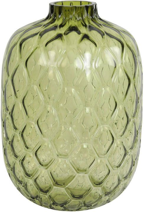 Light & Living Vaas Carino glas olijf groen L