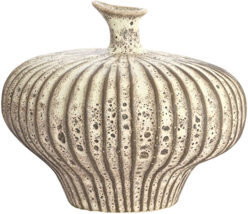 Light & Living Vaas deco Nevano mat donker bruin creme m