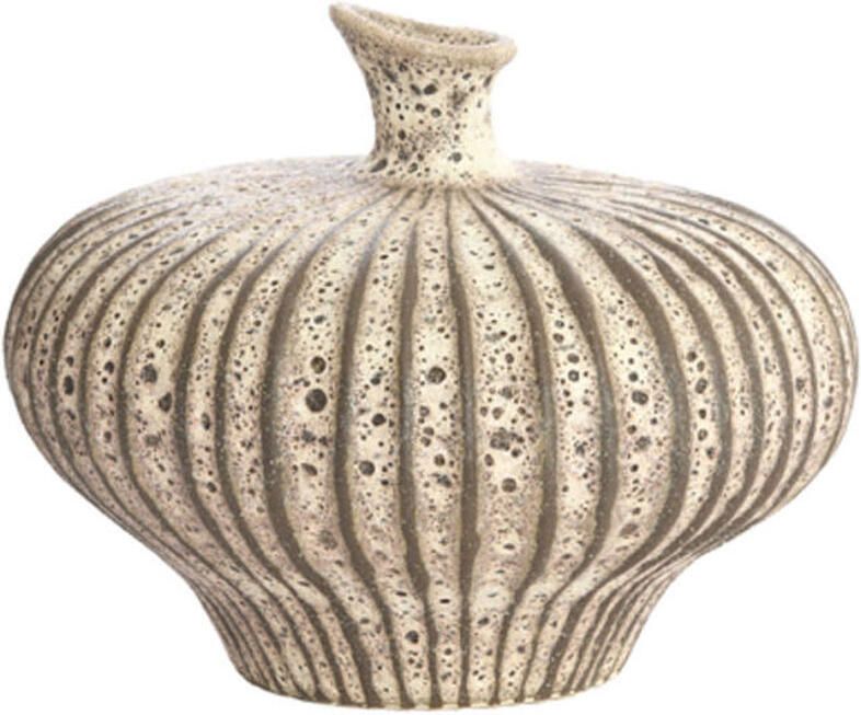 Light & Living Vaas deco Nevano mat donker bruin creme s