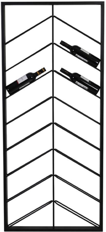 Light & Living Wijnrek Malbeo zwart 16 flessen