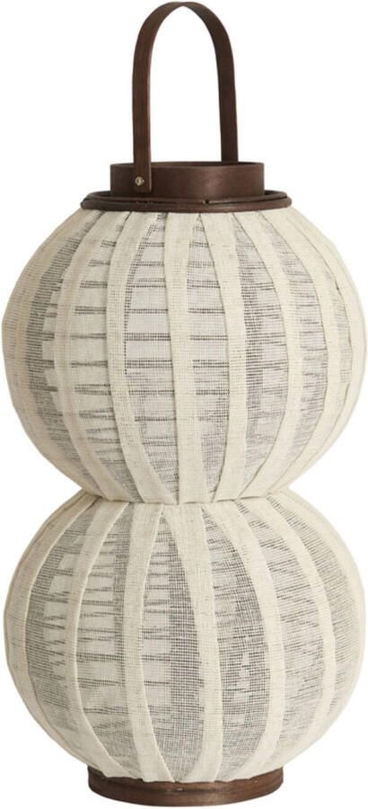 Light & Living Windlicht Arbore Linnen + hout donkerbruin L